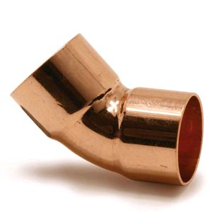 Copper 22mm 45° Obtuse Bend Endfeed
