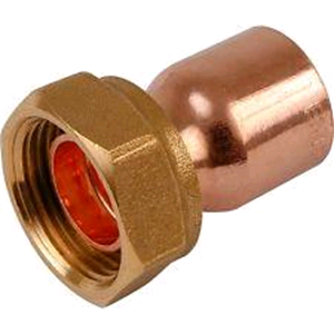 Copper Straight Tap Connector 15mm x ½