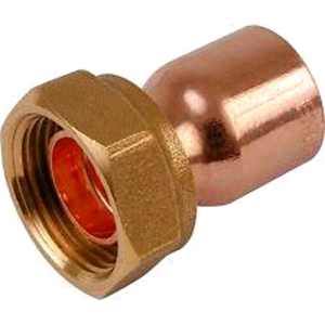 Copper Straight Tap Connector 15mm x 1/2" Endfeed 