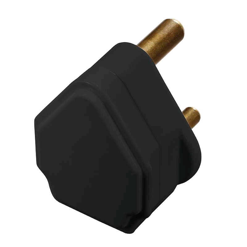 BG 5a 3 pin Plug Round Pin Black 