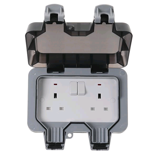 BG Weather Proof IP65 DP 13a 2gang Switched Socket 