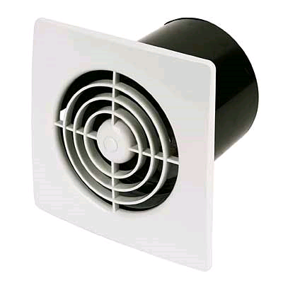 Manrose 4" 100mm Low Profile Timer Fan White 