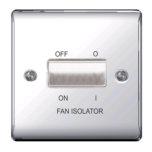 BG Polished Chrome 3 Pole Fan Isolator 