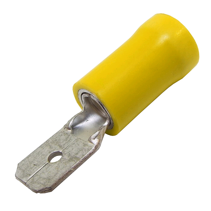 Niglon Yellow Push on Male Crimp (Pack 100)