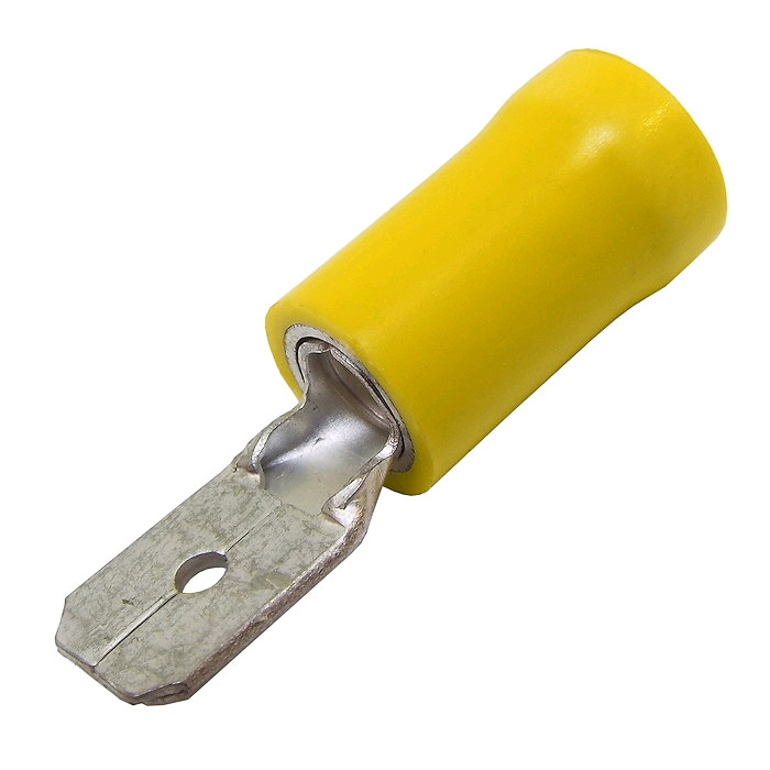 Niglon Yellow Push on Male Crimp (Pack 100) 