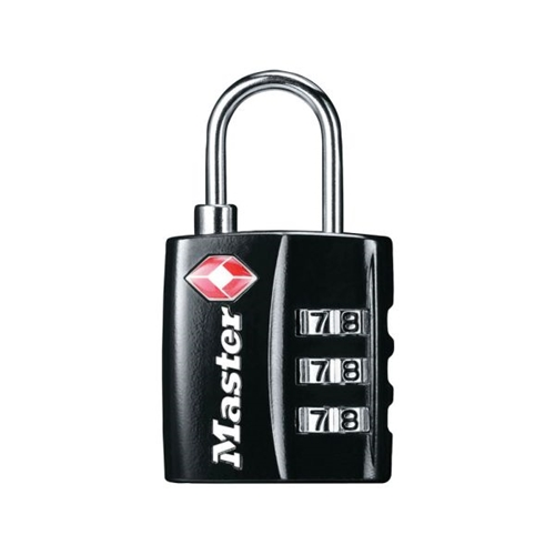 Masterlock TSA 3-Digit Combination Black Finish 30mm Padlock