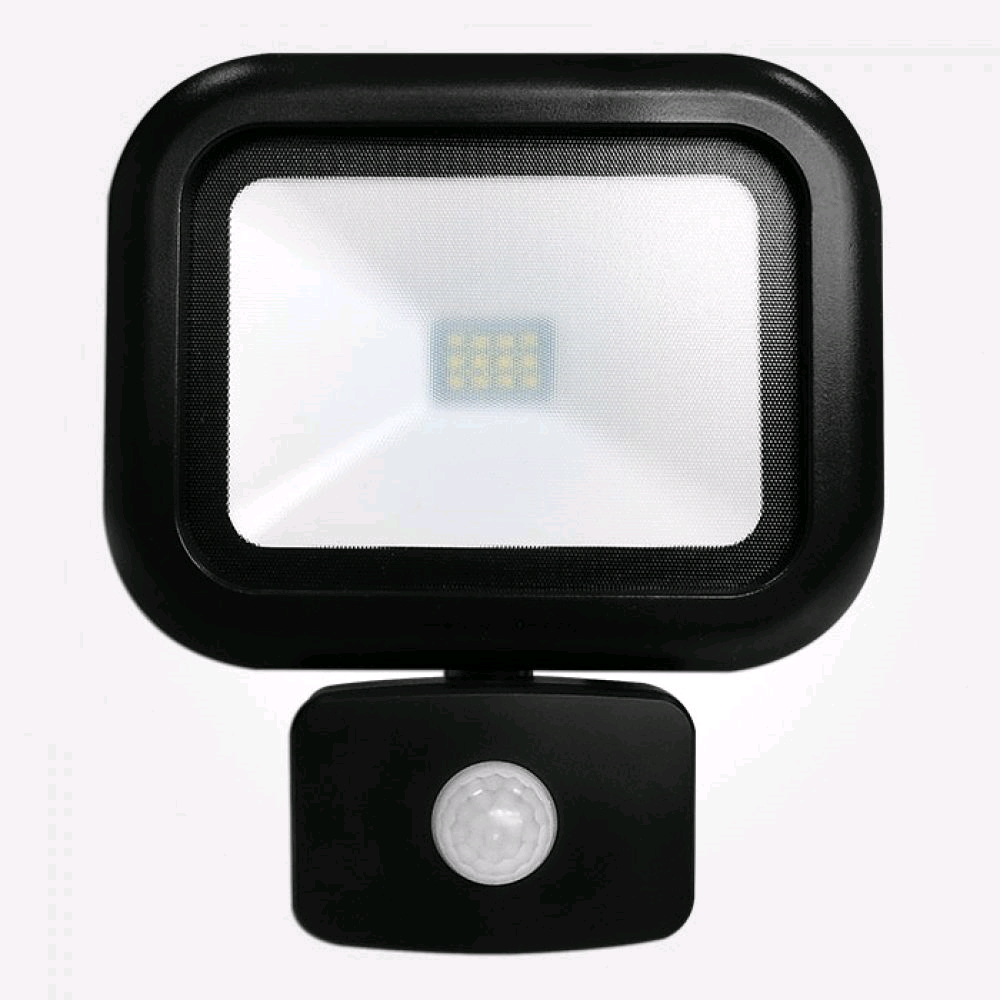 Niglon 30W Polycarbonate LED PIR Black IP65 Warm White
