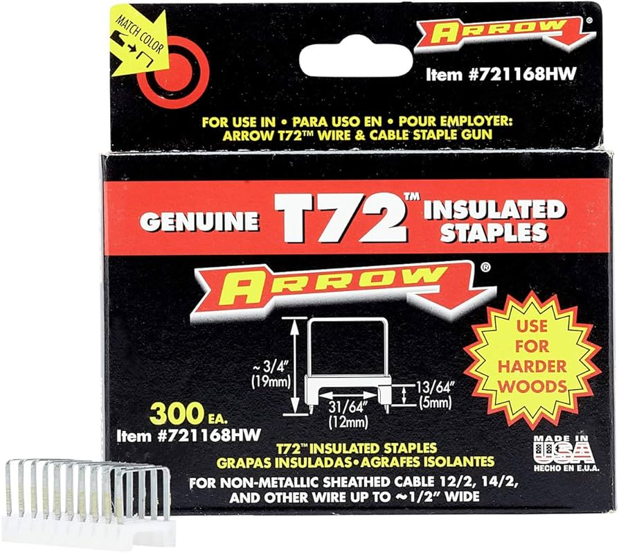 Arrow T72HW Insulated Staples 5 x 12mm (300pk)
