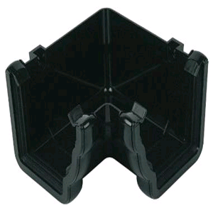 Floplast Niagara Square Gutter 90deg Internal Angle Black