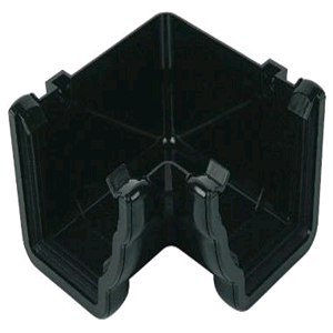 Floplast Niagara Square Gutter 90deg Internal Angle Black 