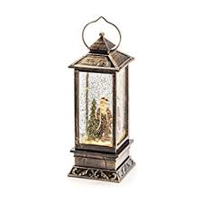 KONSTSMIDE 2888-000 LANTERN WITH SANTA WATER FILLED WARM WHITE LED BATT OP TIMER
