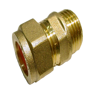 Copper 10mm to 3/8" Reducing Male Coupler Compression 