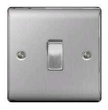 BG Nexus 1g 2w Switch Brushed Steel