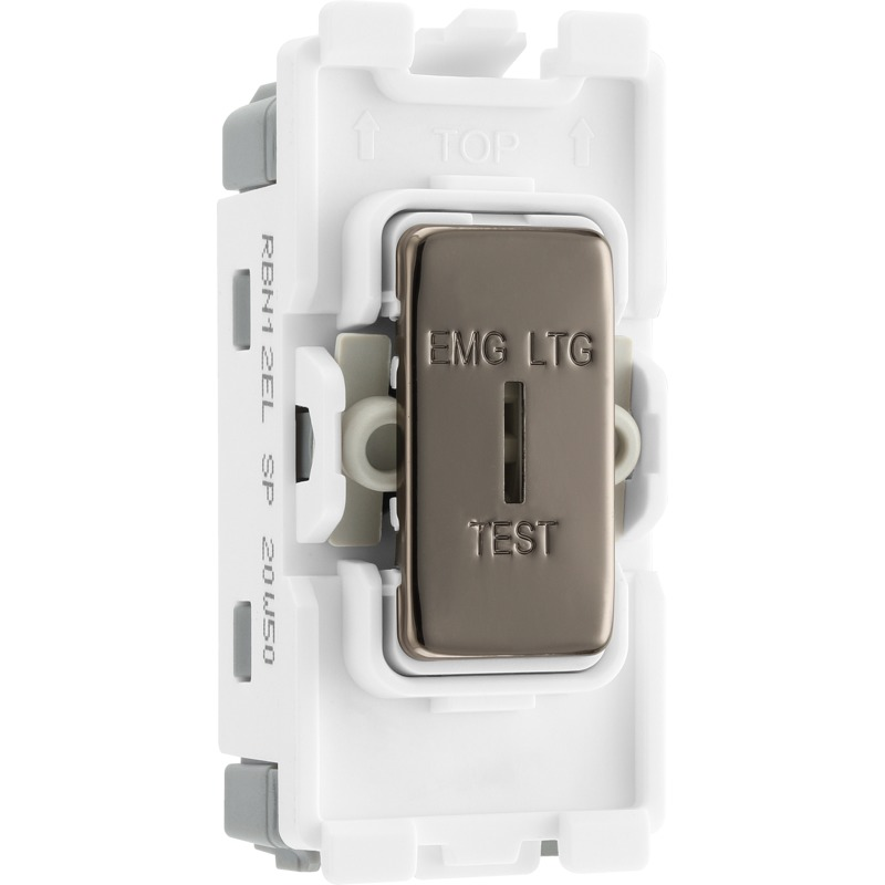 BG Grid 20ax 2way Single Pole Switch Black Nickel EMG LTG TEST (New Type)