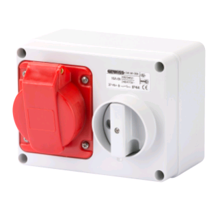 Gewiss 16a 415V 3P + N E Horizontal Interlocked Socket IP44 