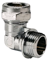Chrome Male Iron Elbow 15mm x 1/2