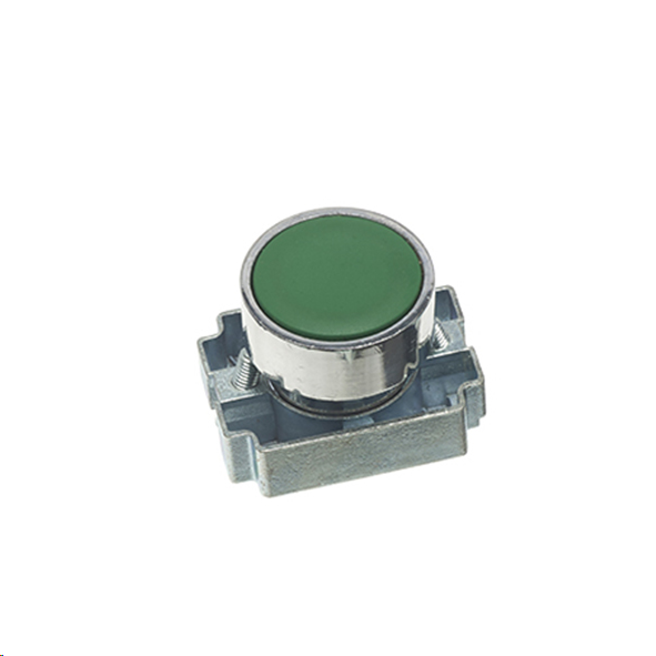 Europa Flush Button Switch Green c/w Collar