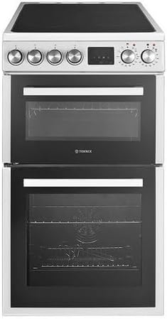 Teknix TKED54W Double Oven & Ceramic Hob Electric Cooker 50cm White