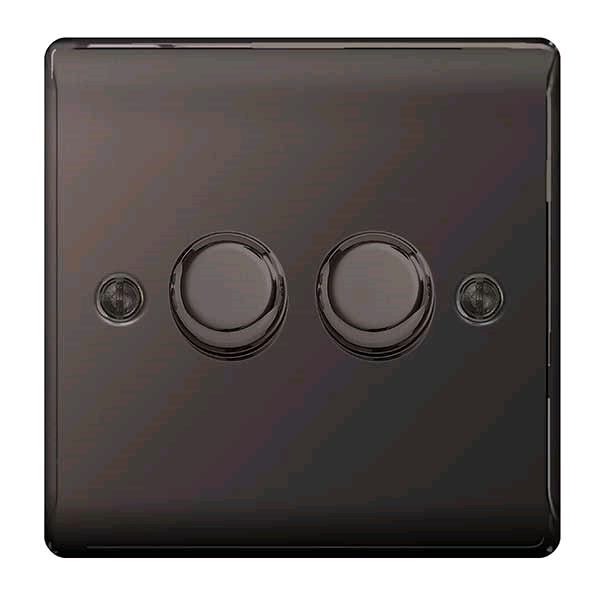 BG 2Gang 2way Intelligent LED T/E Dimmer Black Nickel 