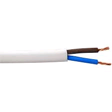 White Flex 0.75mm 2Core Heat Resistant (50mtr Coil)
