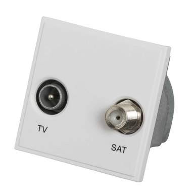 Median 50 x 50mm TV Outlet TV/Satellite Diplexer