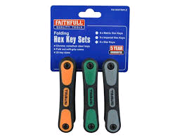 Faithfull 3Folding Hex Key Metric/Imperial/Star 